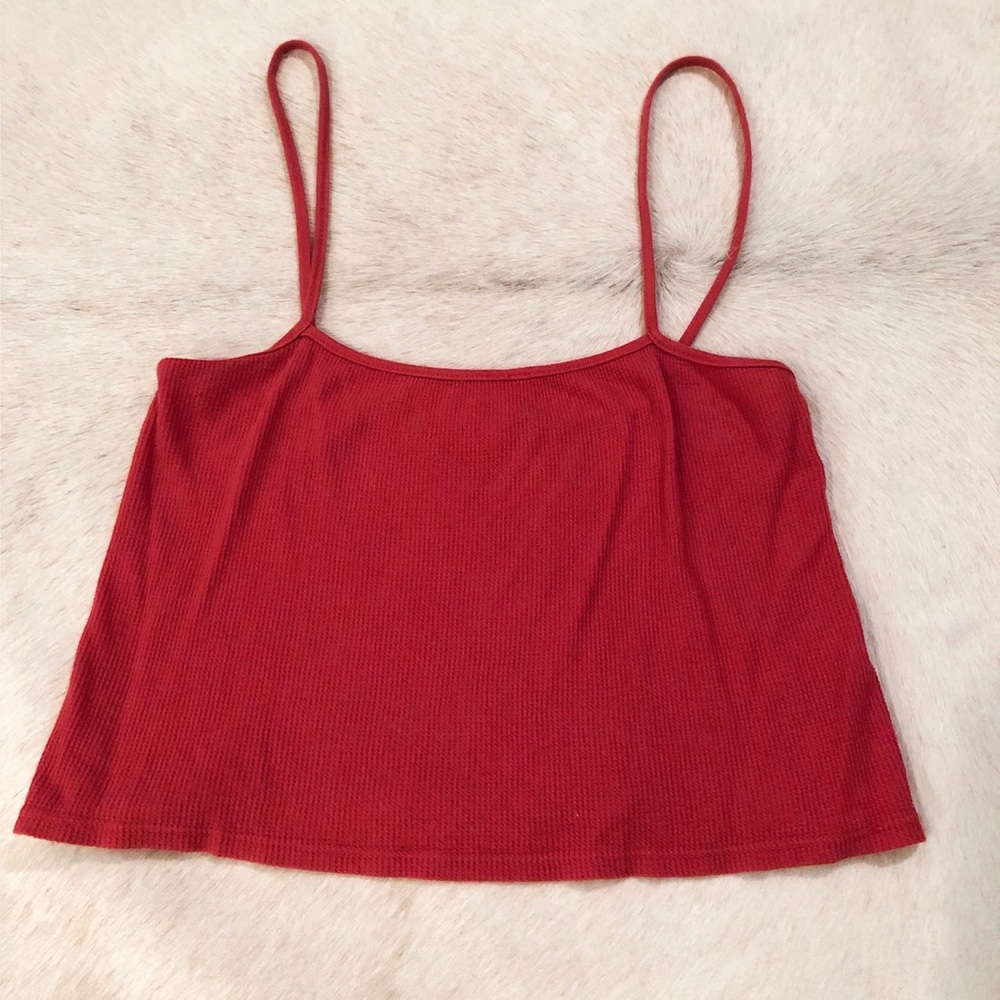 Brandy Melville Red Waffle Weave Cropped Tank!